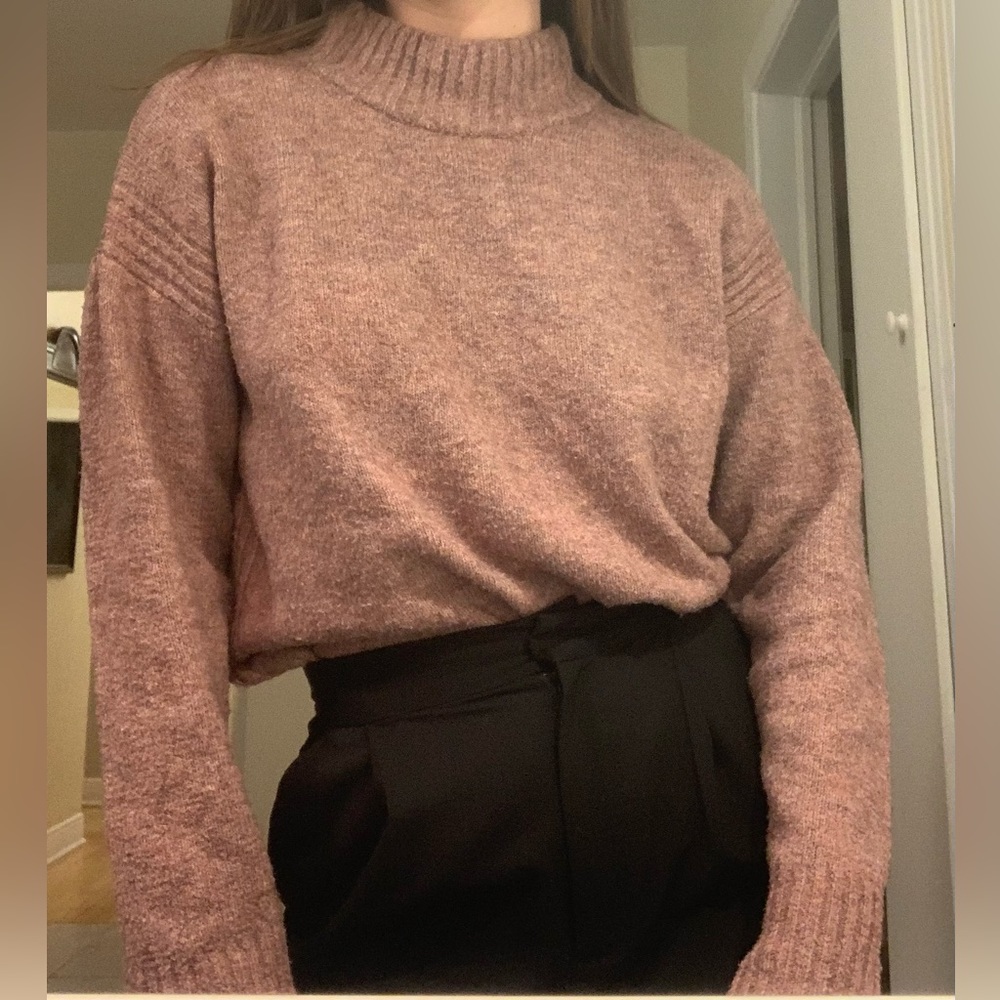 Purple Mock Neck Sweater